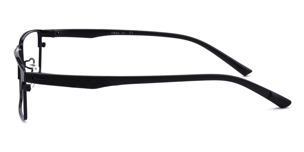 Davy Black Rectangle Metal Eyeglasses