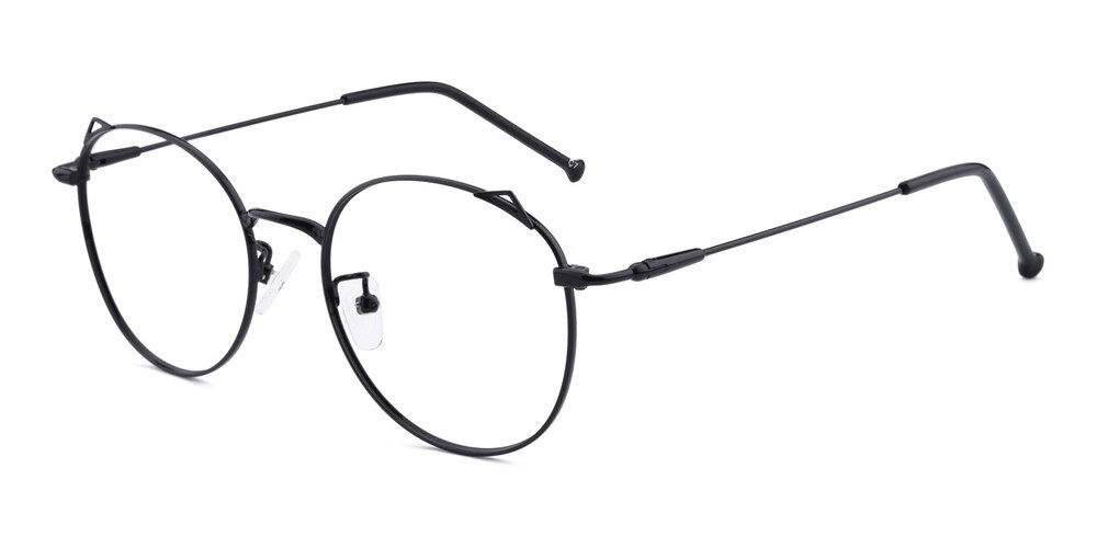 Cronin Black Cat Eye Metal Eyeglasses