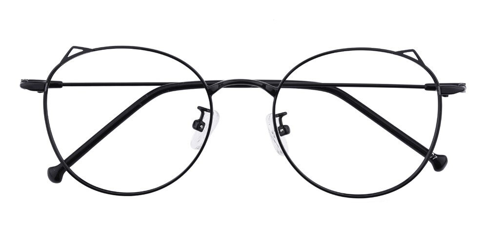 Cronin Black Cat Eye Metal Eyeglasses