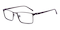 Curme Brown Rectangle Metal Eyeglasses