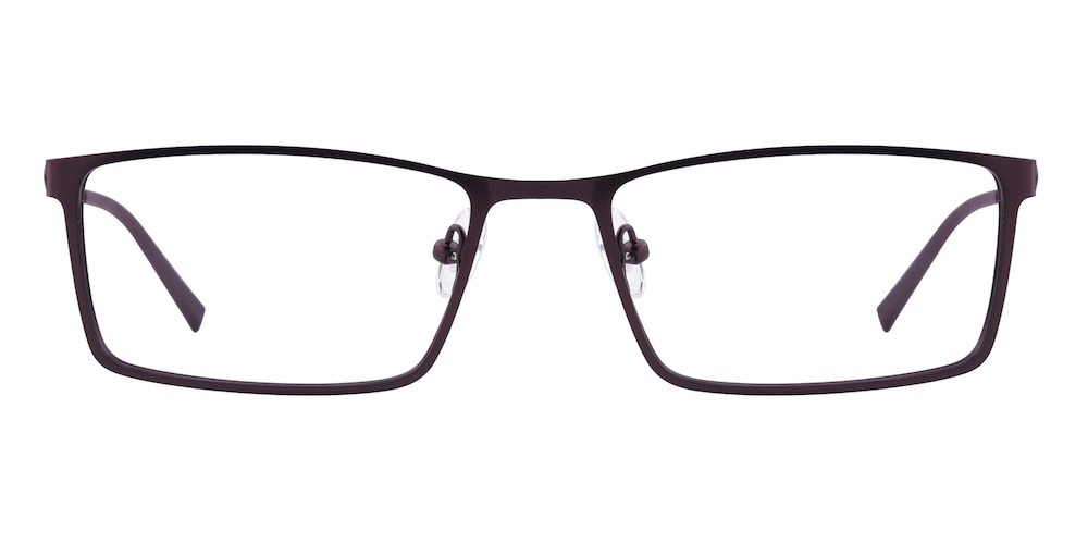 Curme Brown Rectangle Metal Eyeglasses