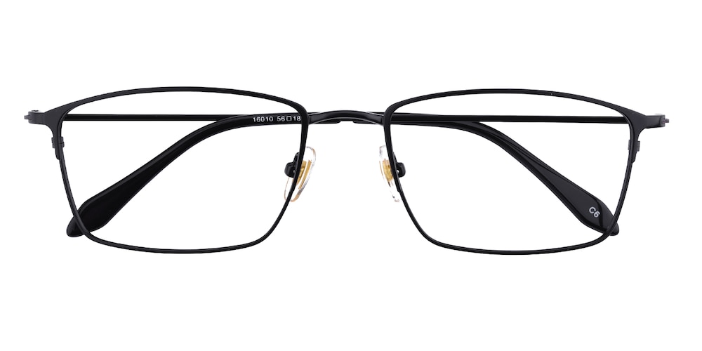 Carroll Black Rectangle Metal Eyeglasses