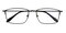 Carroll Black Rectangle Metal Eyeglasses