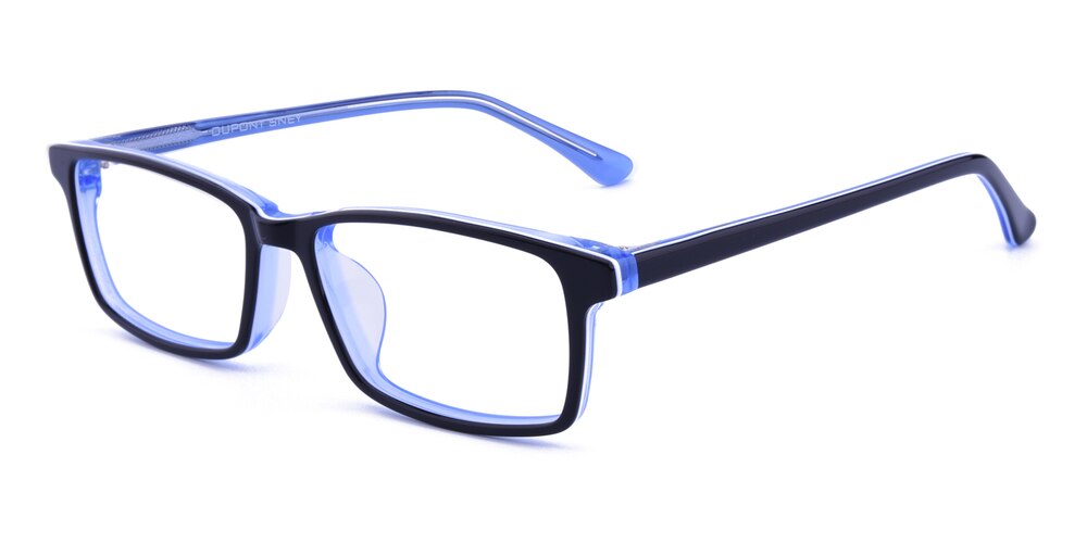 Curitis Black/Blue Rectangle Acetate Eyeglasses