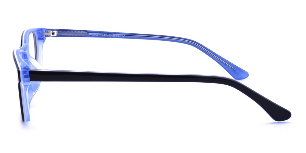 Curitis Black/Blue Rectangle Acetate Eyeglasses