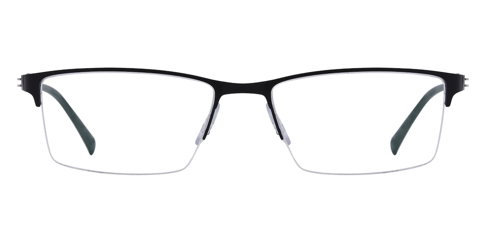 Elijah Black Rectangle Metal Eyeglasses