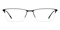Elijah Black Rectangle Metal Eyeglasses