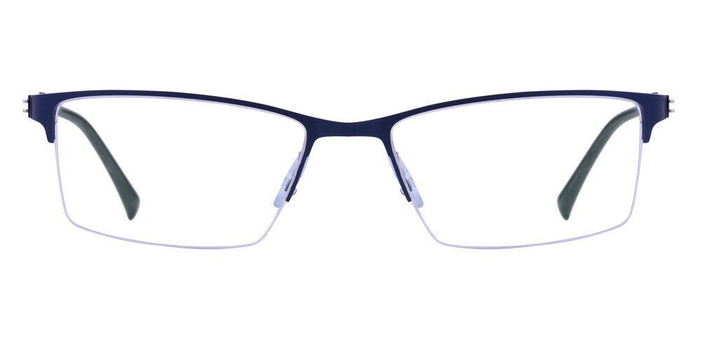 Elijah Blue Rectangle Metal Eyeglasses