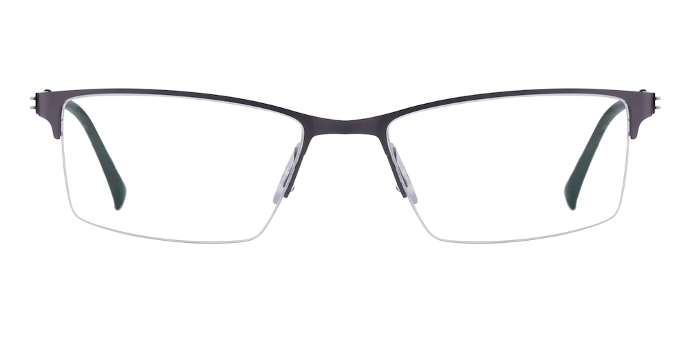 Elijah Gunmetal Rectangle Metal Eyeglasses