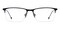Elton Black/Silver Rectangle Metal Eyeglasses