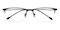 Elton Black/Silver Rectangle Metal Eyeglasses