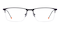 Elton Gunmetal/Brown Rectangle Metal Eyeglasses