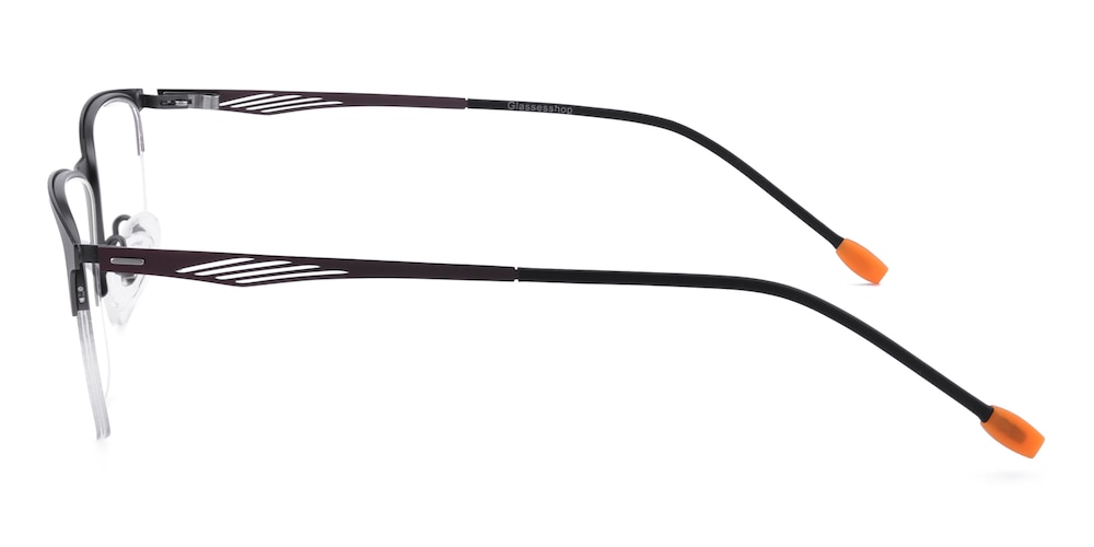 Elton Gunmetal/Brown Rectangle Metal Eyeglasses