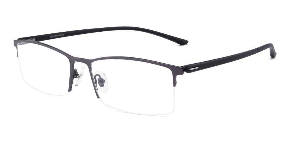 Cowper Gunmetal Rectangle Metal Eyeglasses