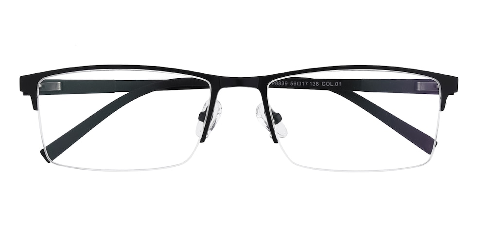 Charley Black Rectangle Metal Eyeglasses