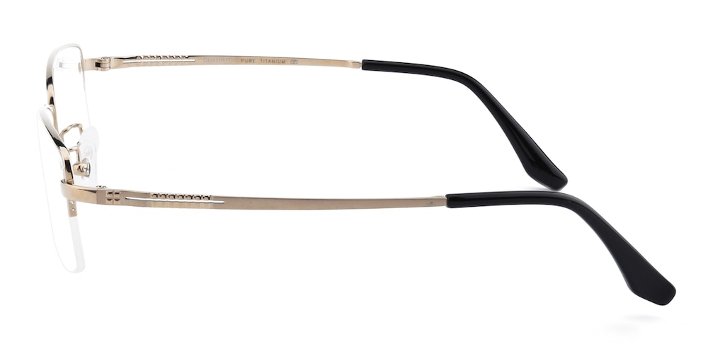 Chaucer Golden Rectangle Titanium Eyeglasses