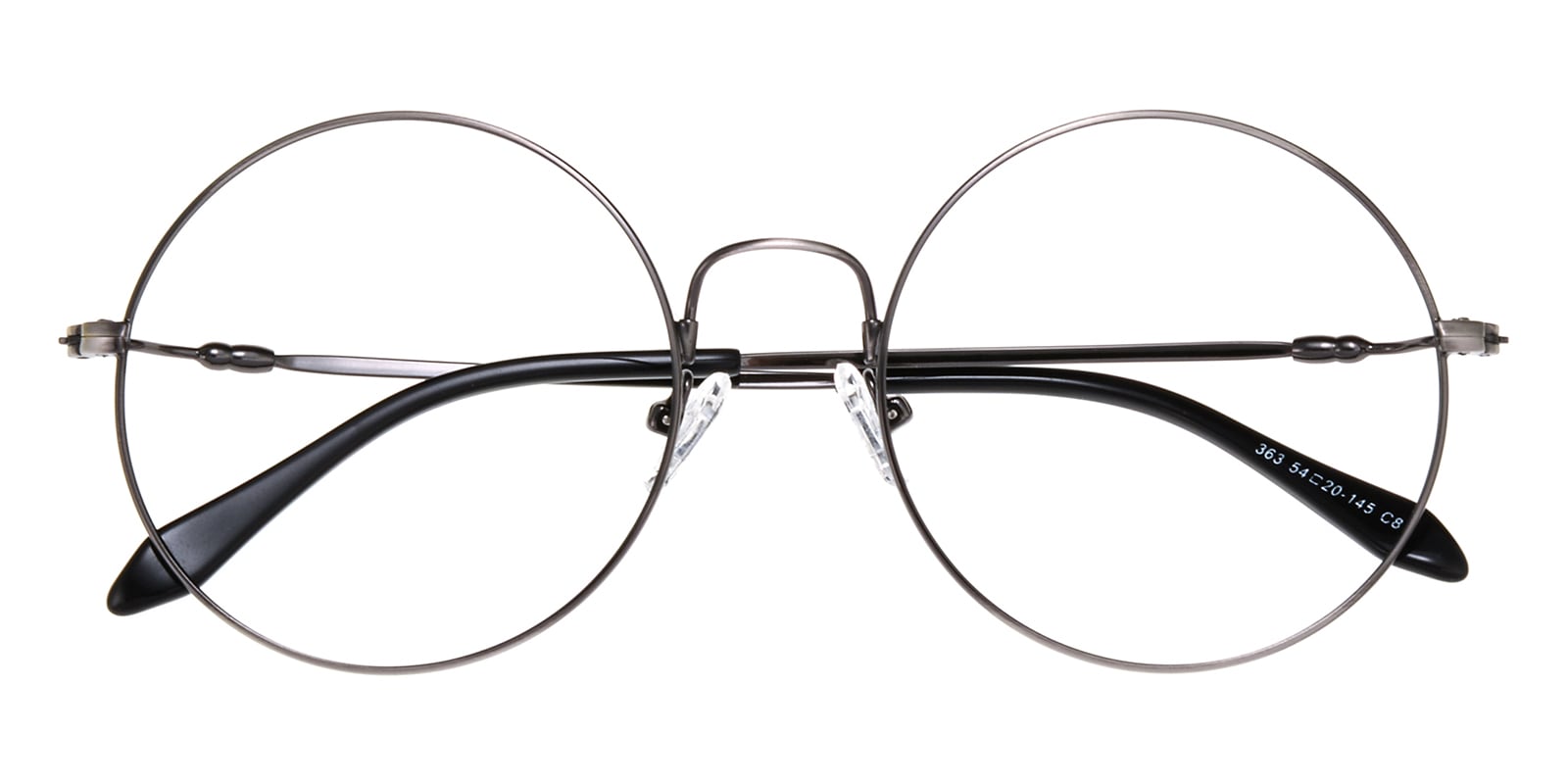 Round Eyeglasses, Full Frame Gunmetal Metal - FM1245