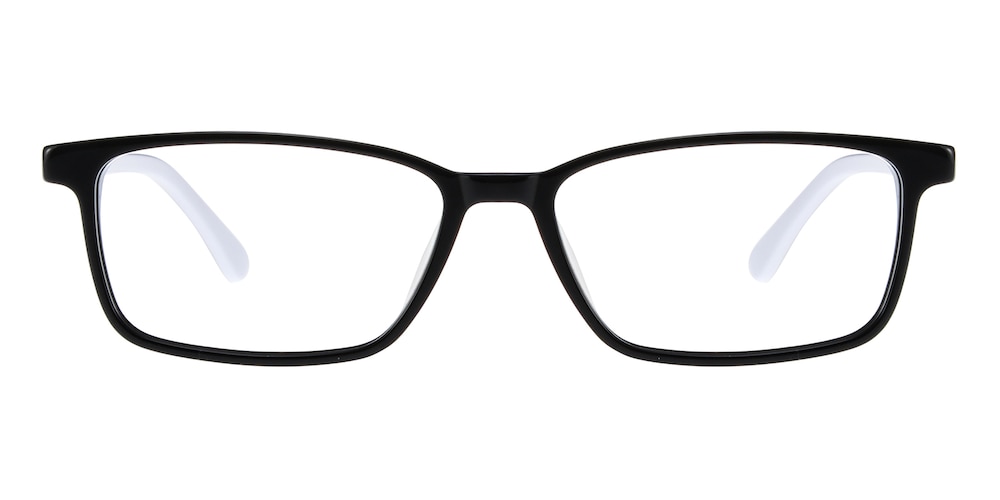 Enoch Black/White Rectangle Acetate Eyeglasses