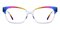 Rainbow Multicolor/Blue Cat Eye TR90 Eyeglasses