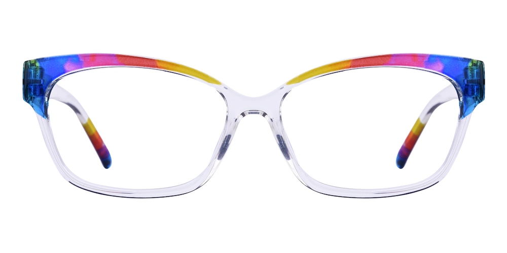 Rainbow Multicolor/Blue Cat Eye TR90 Eyeglasses