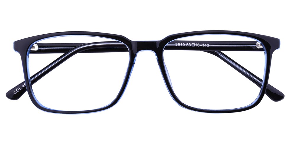 Earl Black/Blue Rectangle Plastic Eyeglasses