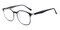 Edwiin Black/Crystal Rectangle Plastic Eyeglasses