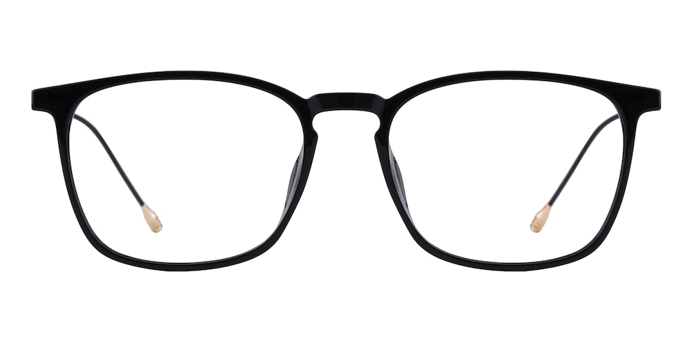 Defoe Black Rectangle Ultem Eyeglasses