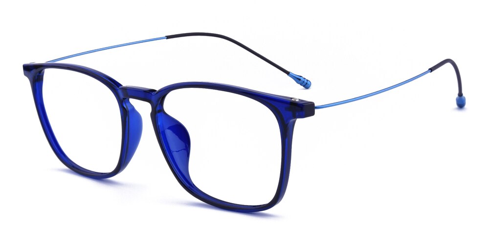Defoe Blue Rectangle Ultem Eyeglasses