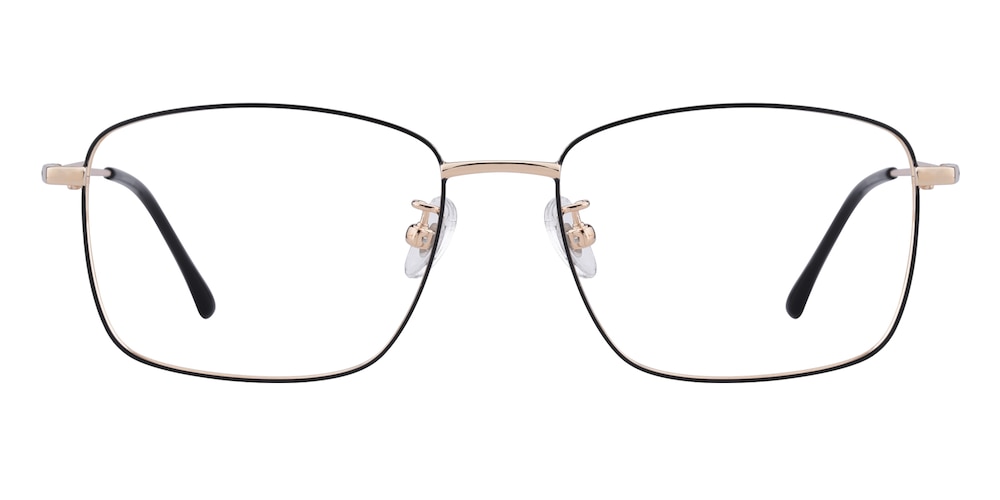 Giles Black/Golden Rectangle Titanium Eyeglasses