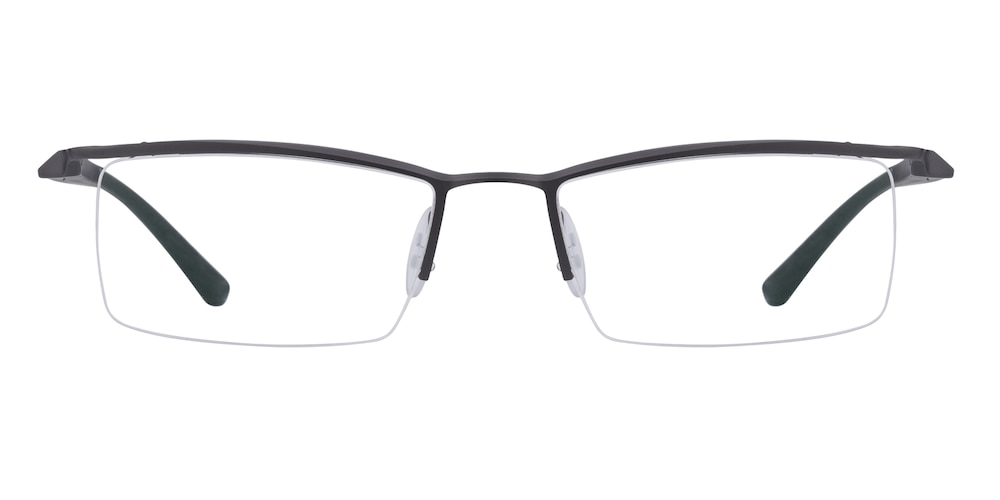 Gregary Semi-Rimless Gunmetal Rectangle Metal Eyeglasses