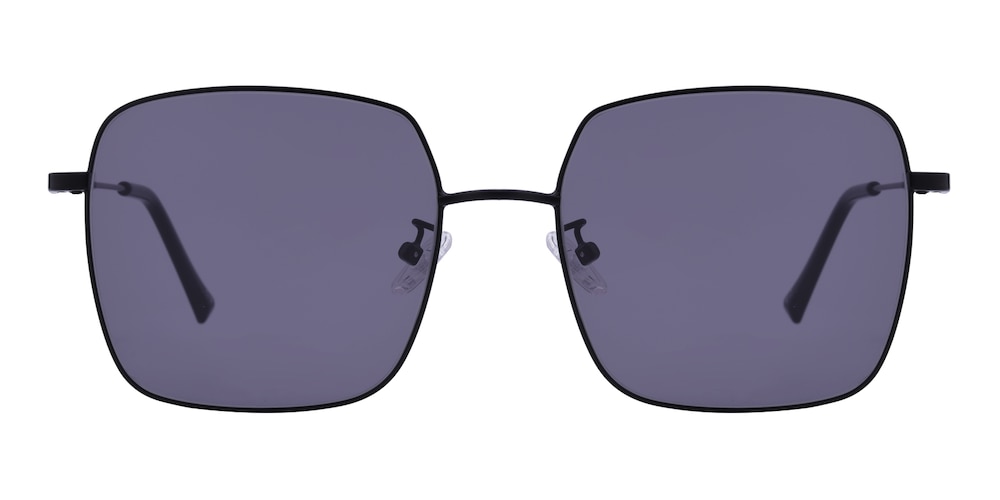 Hale Black Square Metal Sunglasses
