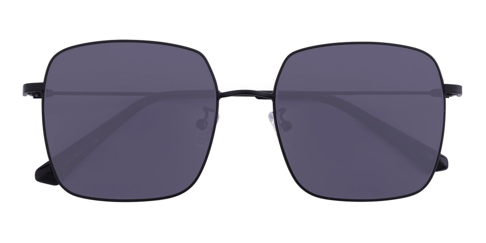 Hale Black Square Metal Sunglasses