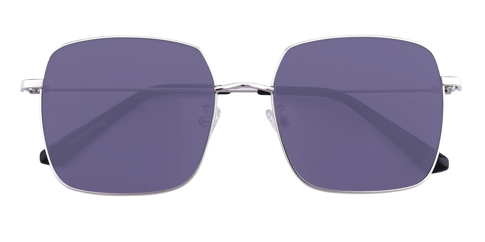 Hale Silver Square Metal Sunglasses