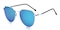 Harold Silver/Blue mirror-coating Classic Wayframe Metal Sunglasses