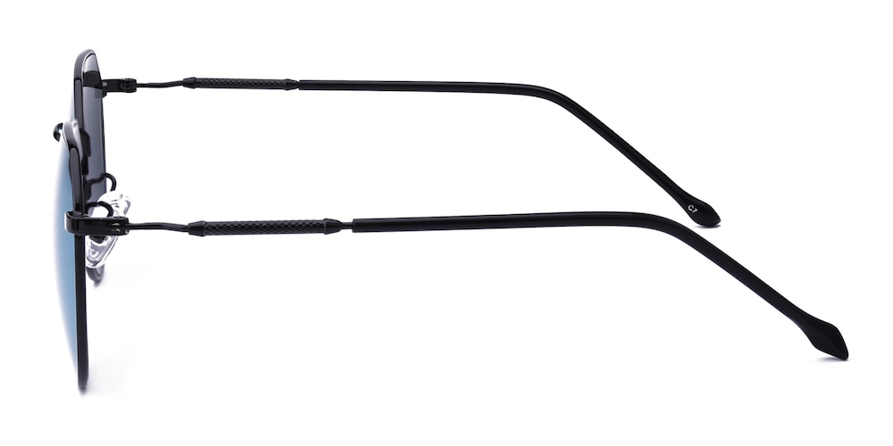 Harold Black/Silver mirror-coating Classic Wayframe Metal Sunglasses