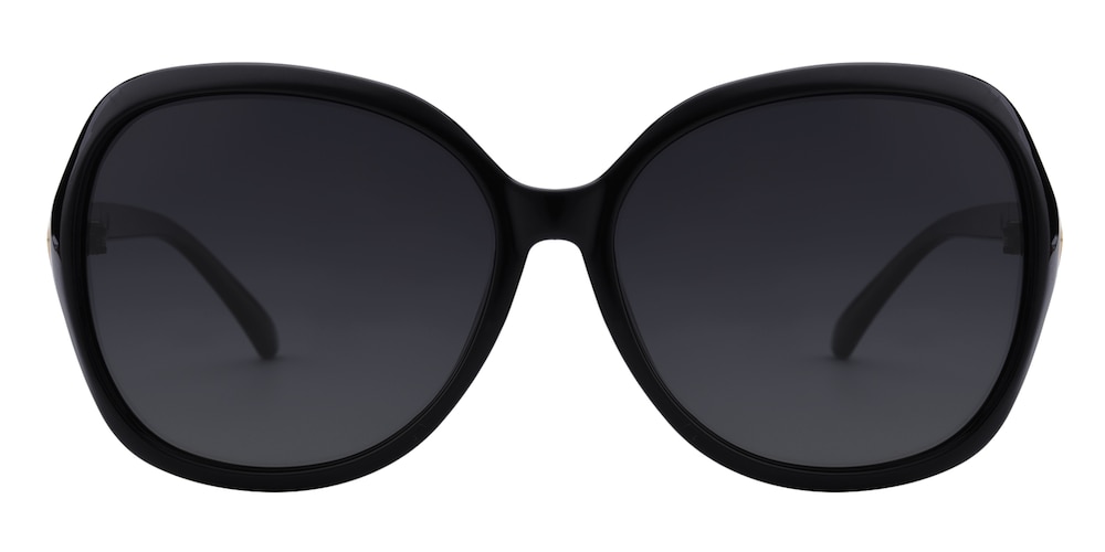 Hugh Black Oval TR90 Sunglasses