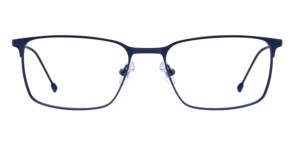 Ian Blue Rectangle Metal Eyeglasses