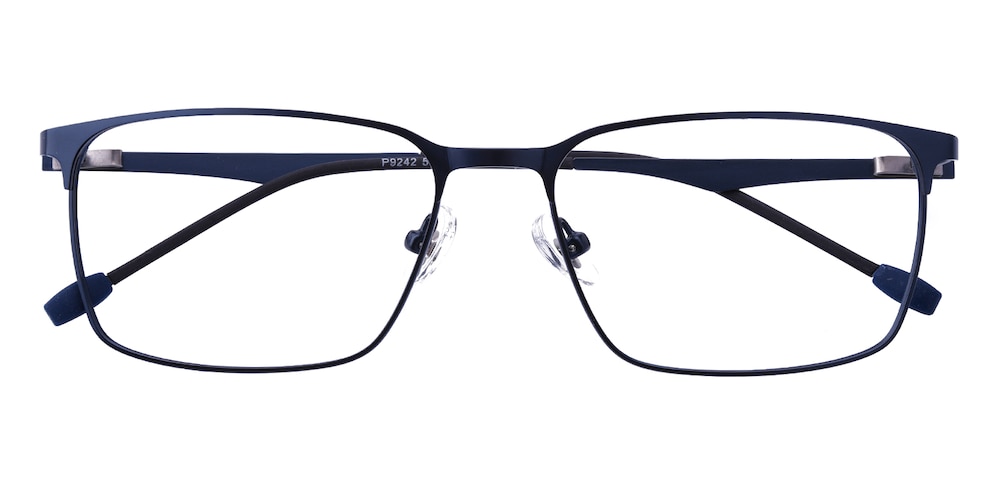 Ian Blue Rectangle Metal Eyeglasses