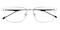 Ian Silver/Black Rectangle Metal Eyeglasses