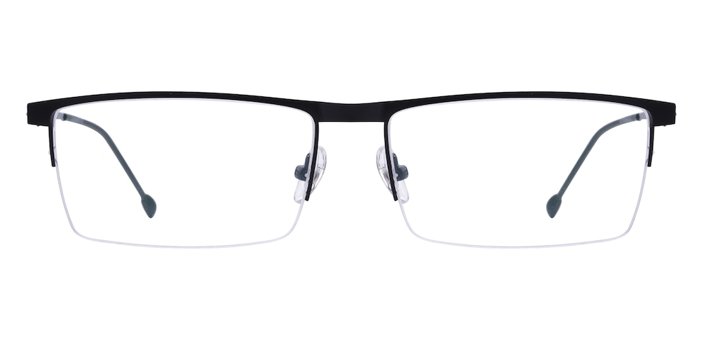 Isaac Black Rectangle Metal Eyeglasses