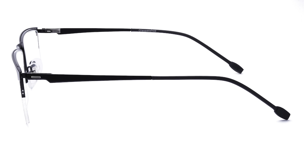 Isaac Black Rectangle Metal Eyeglasses