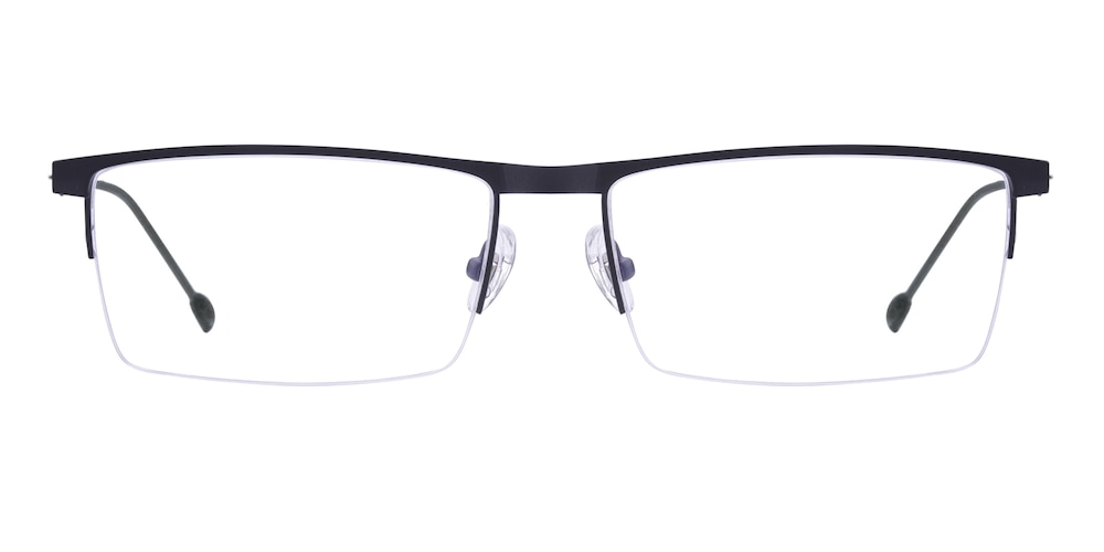 Isaac Gunmetal Rectangle Metal Eyeglasses