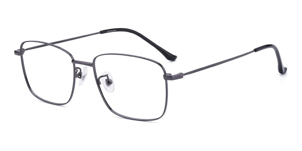 Mandel Gunmetal Rectangle Titanium Eyeglasses