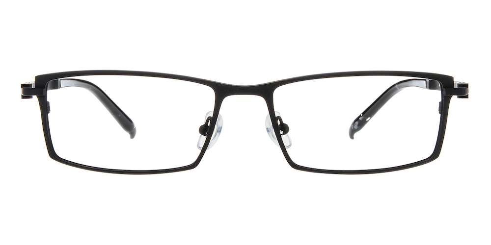 Marlon Black Rectangle Titanium Eyeglasses