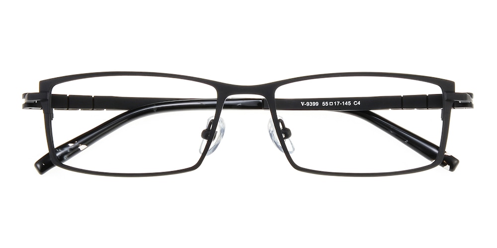 Marlon Black Rectangle Titanium Eyeglasses