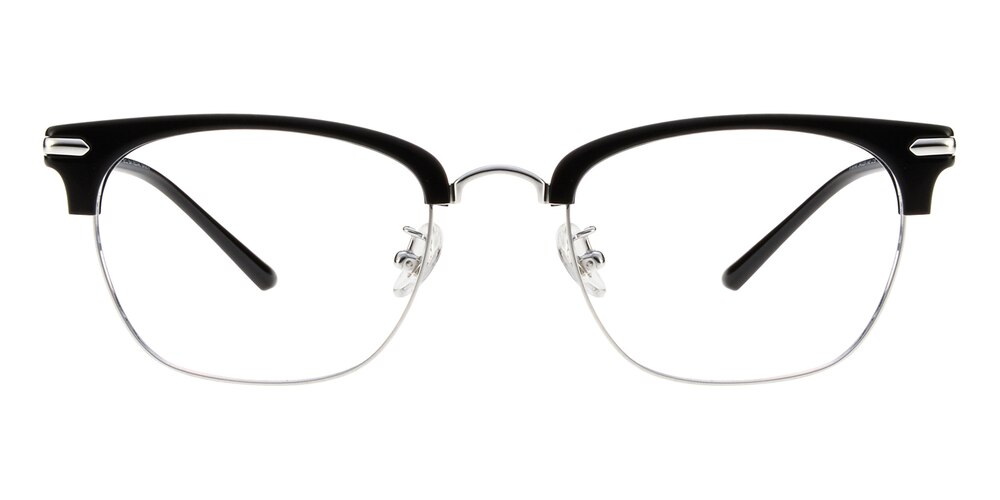 Monroe Black/Silver Classic Wayframe Titanium Eyeglasses