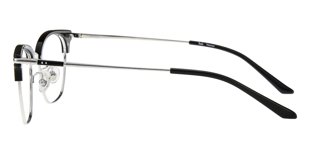 Monroe Black/Silver Classic Wayframe Titanium Eyeglasses