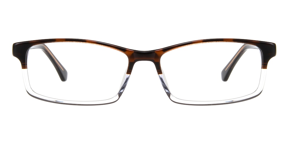 Marvin Brown/Crystal Rectangle Acetate Eyeglasses