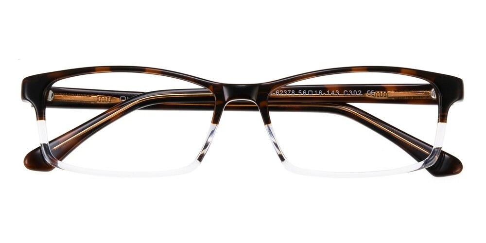 Marvin Brown/Crystal Rectangle Acetate Eyeglasses