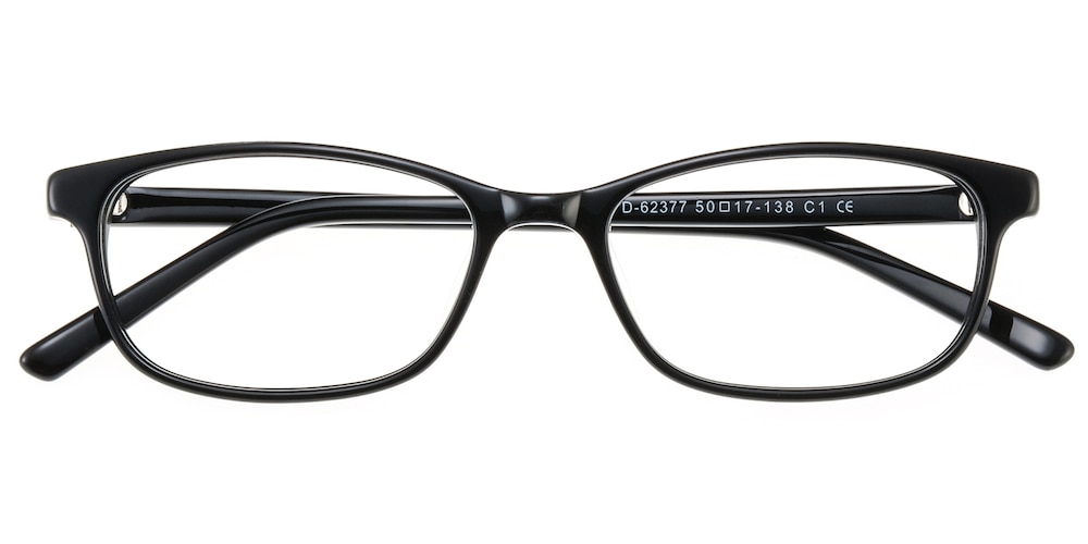 Meredith Black Oval Acetate Eyeglasses